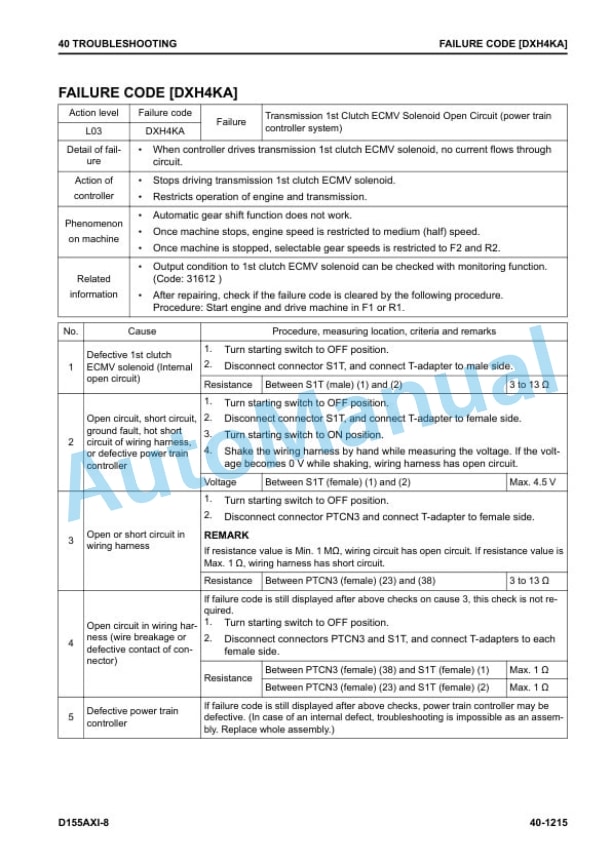 Komatsu D155AXi-8 Bull Dozer Shop Manual SEN06582-07 4 Komatsu D155AXi-8 Bull Dozer Shop Manual SEN06582-07 - Image 4
