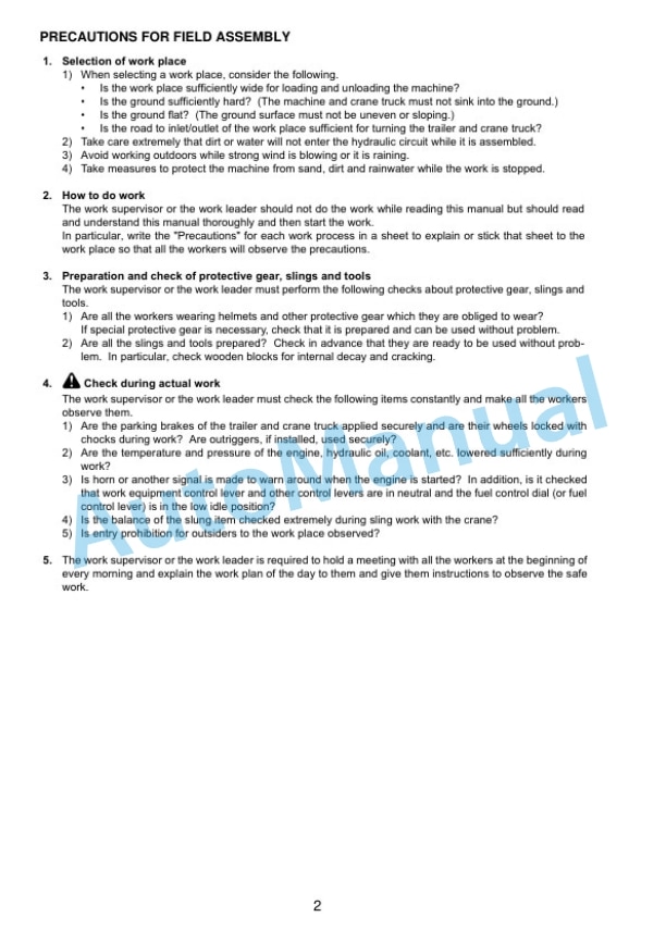 Komatsu D155CX-8 Bull Dozer Field Assembly Instruction GEN00222-01 2 Komatsu D155CX-8 Bull Dozer Field Assembly Instruction GEN00222-01 - Image 2