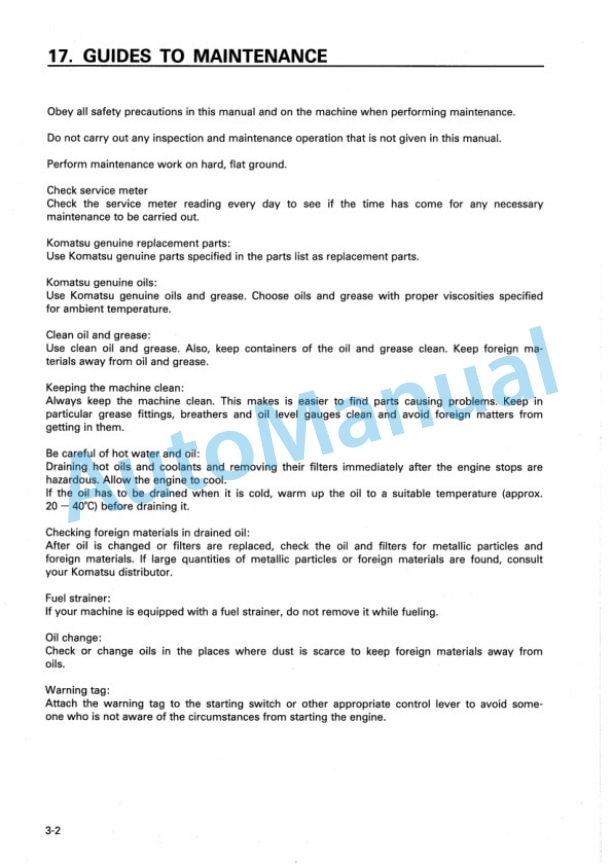 Komatsu D20AG-7, D20PL-7, D20PLL-7, D21A-7, D21AG-7, D20P-7A, D20PG-7A, D21PG-7A Bull Dozer Operation and Maintenance Manual SEAM000902 4 Komatsu D20AG-7, D20PL-7, D20PLL-7, D21A-7, D21AG-7, D20P-7A, D20PG-7A, D21PG-7A Bull Dozer Operation and Maintenance Manual SEAM000902 - Image 4