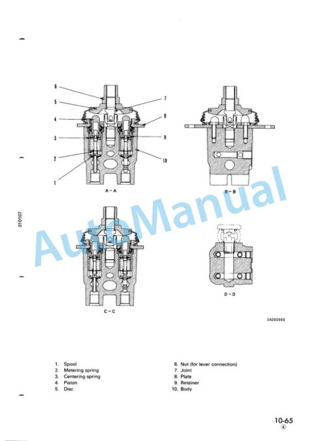Alternative view of Komatsu D20PL-7, D20PLL-7, D20AG-7, D20P-7A, D20PG-7A, D21A-7, D21S-7, D21AG-7, D21QG-7, D21PG-7A Bull Dozer Shop Manual SEBM001408