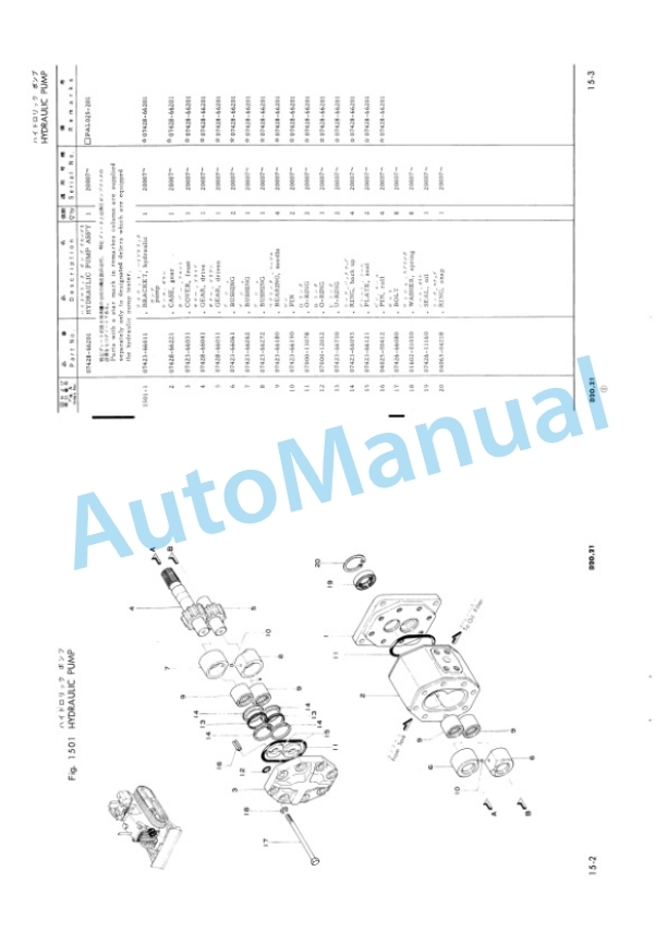 Komatsu D20S-3, D20Q-3, D21S-3, D21Q-3 Hydraulic Excavator Parts Manual D2021SQ3PE10 5 Komatsu D20S-3, D20Q-3, D21S-3, D21Q-3 Hydraulic Excavator Parts Manual D2021SQ3PE10-5