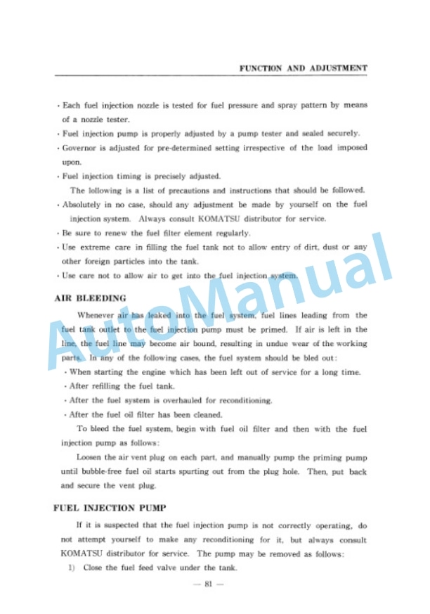 Komatsu D20S-3, D20Q-3, D21S-3 Dozer Shovel Operation and Maintenance Manual D20S(Q),D21S.31-AE1 5 Komatsu D20S-3, D20Q-3, D21S-3 Dozer Shovel Operation and Maintenance Manual D20S(Q),D21S.31-AE1-5