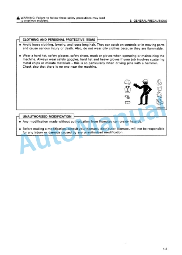 Komatsu D21A-7T Trimming Dozer Operation and Maintenance Manual SEAT001800 3 Komatsu D21A-7T Trimming Dozer Operation and Maintenance Manual SEAT001800 - Image 3