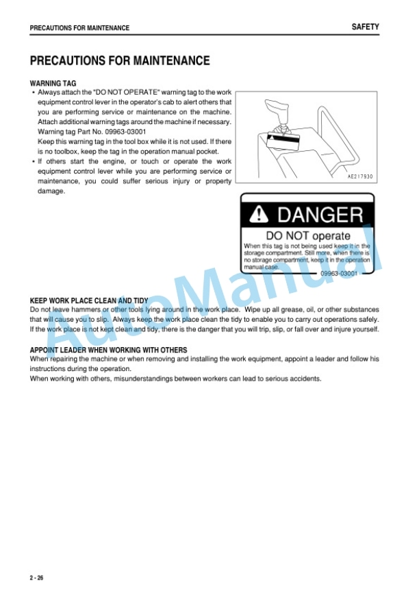 Alternative view of Komatsu D21A-8, D21P-8 Galeo Bull Dozer Shop Manual TEN00016-01