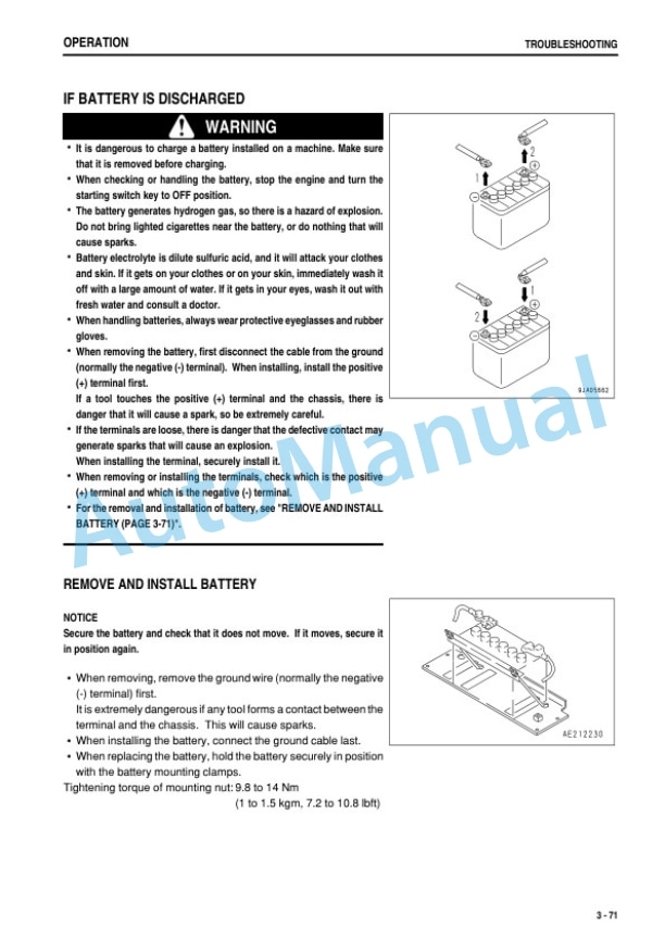 Komatsu D21A-8E0, D21P-8E0 Bull Dozer Operation and Maintenance Manual PEN00519-07 4 Komatsu D21A-8E0, D21P-8E0 Bull Dozer Operation and Maintenance Manual PEN00519-07-4