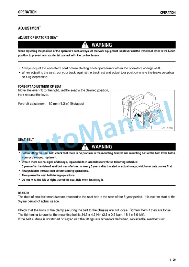 Komatsu D21A-8E0, D21P-8E0 Bull Dozer Operation and Maintenance Manual TEN00496-01 3 Komatsu D21A-8E0, D21P-8E0 Bull Dozer Operation and Maintenance Manual TEN00496-01 - Image 3