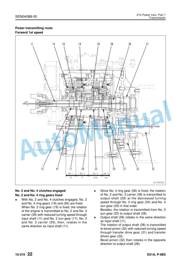 Alternative view of Komatsu D21A-8E0, D21P-8E0 Bull Dozer Shop Manual SEN03320-05