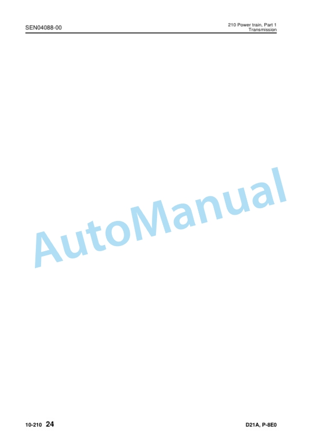 Alternative view of Komatsu D21A-8E0, D21P-8E0 Bull Dozer Shop Manual SEN03320-09