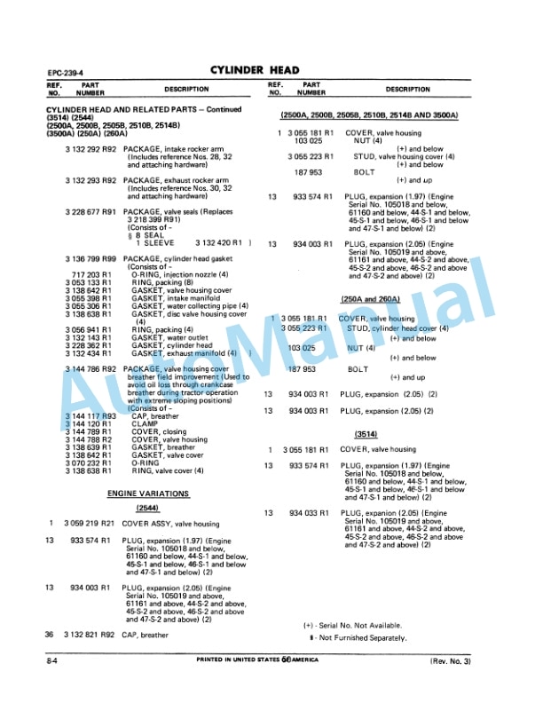 Komatsu D239, DT239 Diesel Engine Parts Manual EPC-239-4 3 Komatsu D239, DT239 Diesel Engine Parts Manual EPC-239-4-3