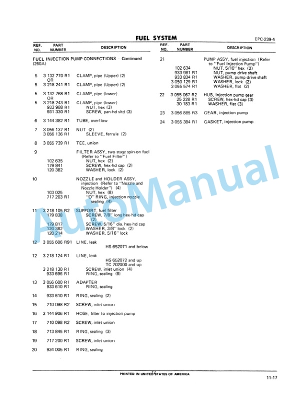 Komatsu D239, DT239 Diesel Engine Parts Manual EPC-239-4 4 Komatsu D239, DT239 Diesel Engine Parts Manual EPC-239-4-4