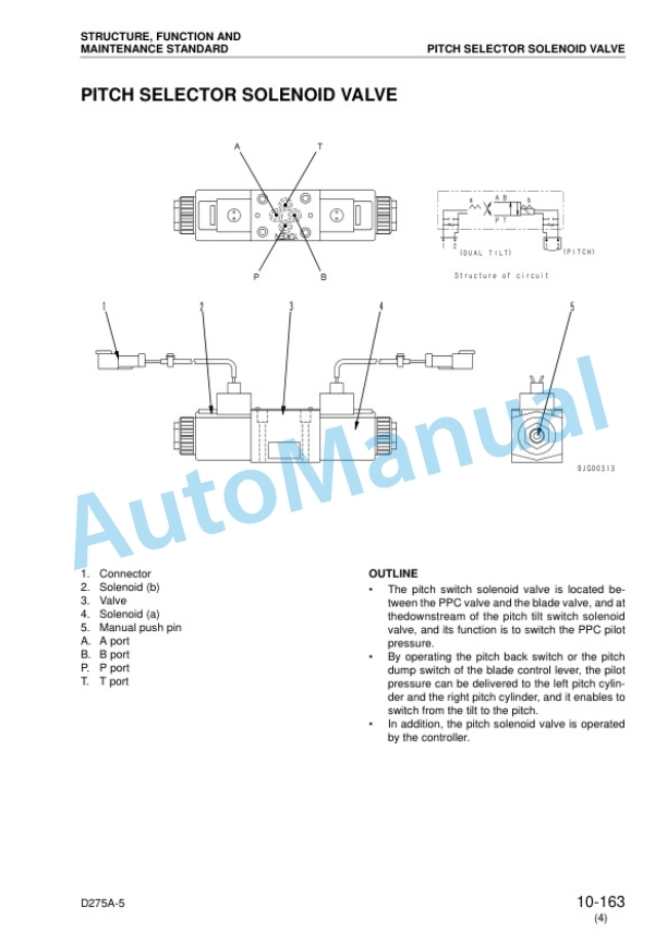 Alternative view of Komatsu D275A-5 Bull Dozer Shop Manual SEBM026311