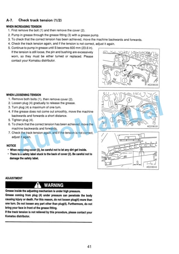 Komatsu D275A-5, D275AX-5 Bull Dozer Field Assembly Instruction GEN00047-02 4 Komatsu D275A-5, D275AX-5 Bull Dozer Field Assembly Instruction GEN00047-02-4