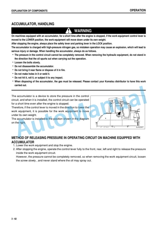 Komatsu D275A-5 Galeo Bull Dozer Operation and Maintenance Manual SEAM044801T 3 Komatsu D275A-5 Galeo Bull Dozer Operation and Maintenance Manual SEAM044801T - Image 3