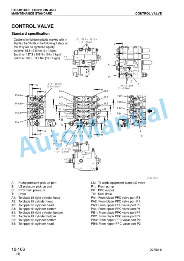 Alternative view of Komatsu D275A-5 Shop Manual SEBM026308