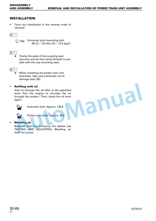 Komatsu D275A-5 Shop Manual SEBM026308 5 Komatsu D275A-5 Shop Manual SEBM026308 - Image 5