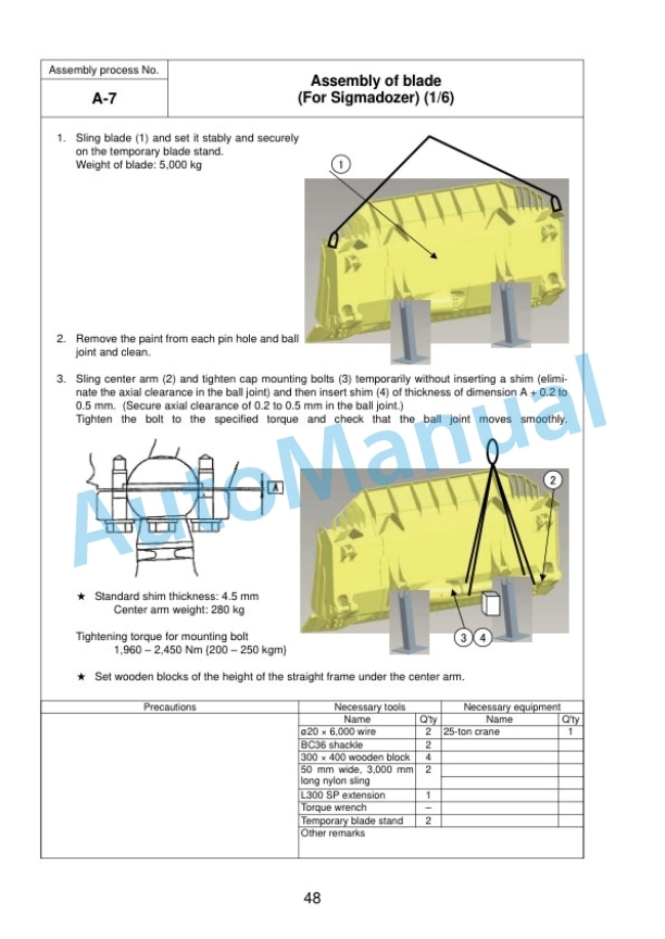 Komatsu D275A-5R Bull Dozer Field Assembly Instruction GEN00117-05 3 Komatsu D275A-5R Bull Dozer Field Assembly Instruction GEN00117-05 - Image 3