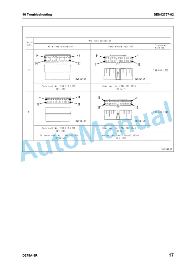Komatsu D275A-5R Bull Dozer Shop Manual SEN02158-14 3 Komatsu D275A-5R Bull Dozer Shop Manual SEN02158-14 - Image 3