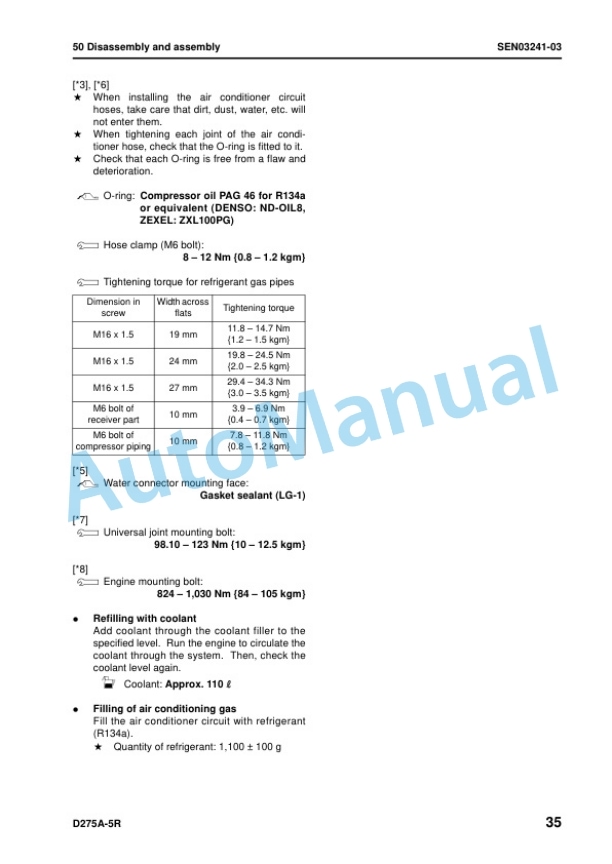 Komatsu D275A-5R Bull Dozer Shop Manual SEN02158-14 5 Komatsu D275A-5R Bull Dozer Shop Manual SEN02158-14 - Image 5