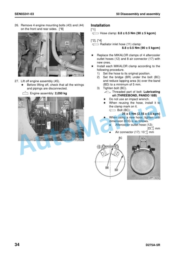 Komatsu D275A-5R Bull Dozer Shop Manual SEN02158-16 5 Komatsu D275A-5R Bull Dozer Shop Manual SEN02158-16 - Image 5