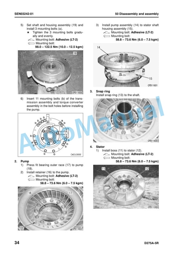 Komatsu D275A-5R Bull Dozer Shop Manual SEN02158-21 5 Komatsu D275A-5R Bull Dozer Shop Manual SEN02158-21 - Image 5