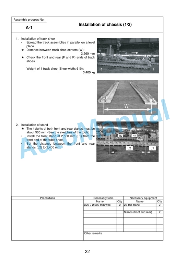 Komatsu D275A-6 Bull Dozer Field Assembly Instruction GEN00254-00 2 Komatsu D275A-6 Bull Dozer Field Assembly Instruction GEN00254-00 - Image 2