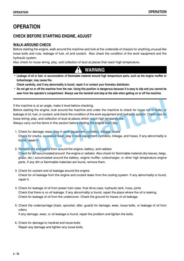 Komatsu D275AX-5 Galeo Bull Dozer Operation and Maintenance Manual PEN00034-02 3 Komatsu D275AX-5 Galeo Bull Dozer Operation and Maintenance Manual PEN00034-02 - Image 3