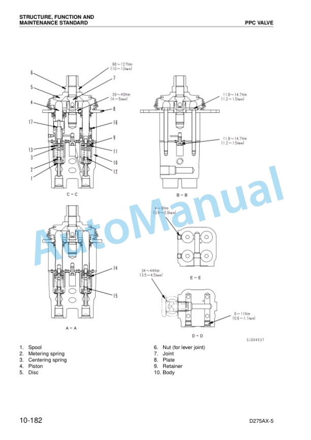 Alternative view of Komatsu D275AX-5 Shop Manual SEBM025511