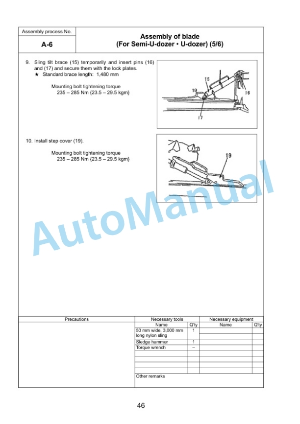 Komatsu D275AX-5E0 Bull Dozer Field Assembly Instruction GEN00052-01 3 Komatsu D275AX-5E0 Bull Dozer Field Assembly Instruction GEN00052-01 - Image 3