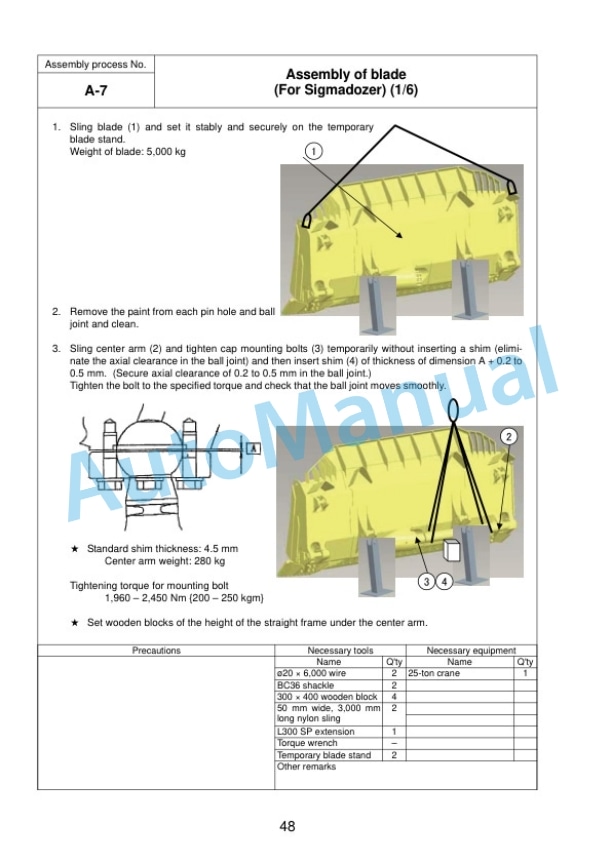 Komatsu D275AX-5E0 Bull Dozer Field Assembly Instruction GEN00116-05 3 Komatsu D275AX-5E0 Bull Dozer Field Assembly Instruction GEN00116-05 - Image 3