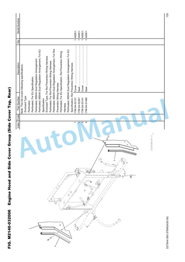 Komatsu D275AX-5E0, SAA6D140E-5H Parts Manual FEN02435-00 4 Komatsu D275AX-5E0, SAA6D140E-5H Parts Manual FEN02435-00 - Image 4