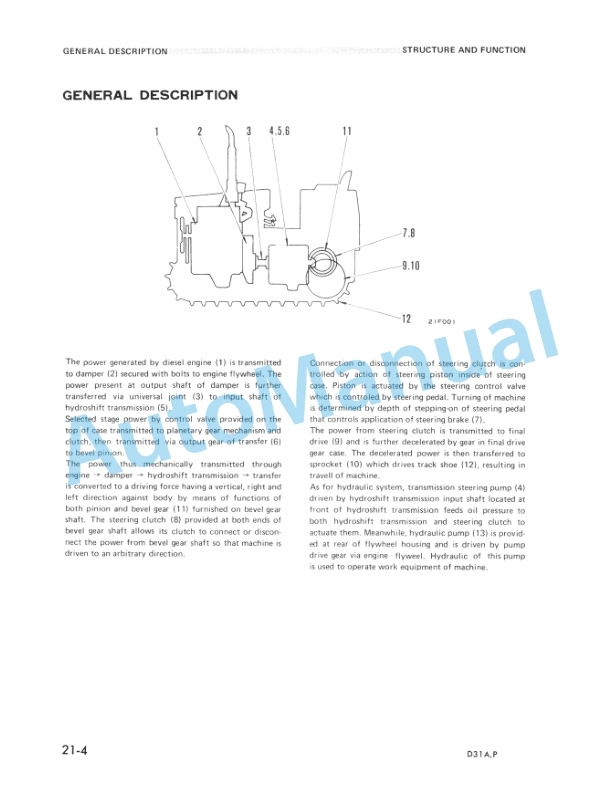Komatsu D31A-16, D31P-16 Bulldozer Shop Manual SEBM0114B01 2 Komatsu D31A-16, D31P-16 Bulldozer Shop Manual SEBM0114B01-2