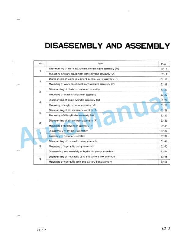 Komatsu D31A-16, D31P-16 Bulldozer Shop Manual SEBM0114B01 5 Komatsu D31A-16, D31P-16 Bulldozer Shop Manual SEBM0114B01-5