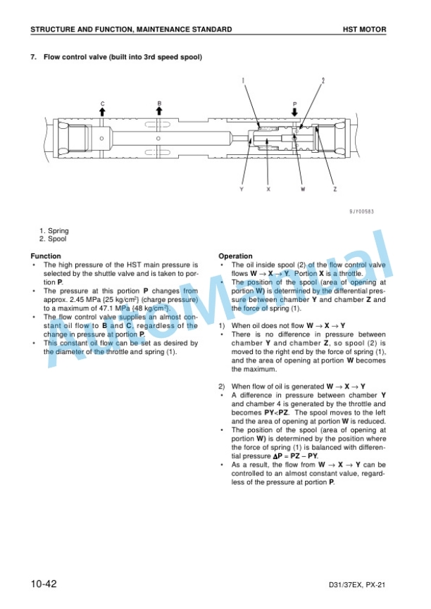 Alternative view of Komatsu D31EX-21, D31PX-21, D37EX-21, D37PX-21 Bull Dozer Shop Manual SEBM025607