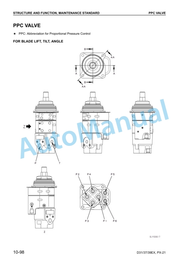 Alternative view of Komatsu D31EX-21, D31PX-21, D37EX-21, D37PX-21, D39EX-21, D39PX-21 Bull Dozer Shop Manual SEBM035005