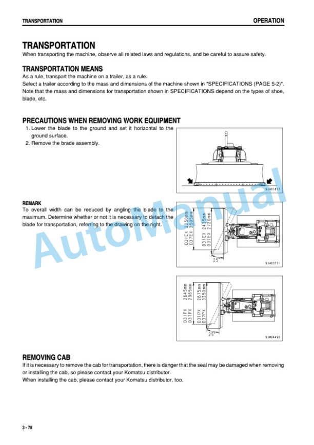 Komatsu D31EX-21, D31PX-21, D37EX-21, D37PX-21 Galeo Bull Dozer Operation and Maintenance Manual SEAM044001T 4 Komatsu D31EX-21, D31PX-21, D37EX-21, D37PX-21 Galeo Bull Dozer Operation and Maintenance Manual SEAM044001T - Image 4