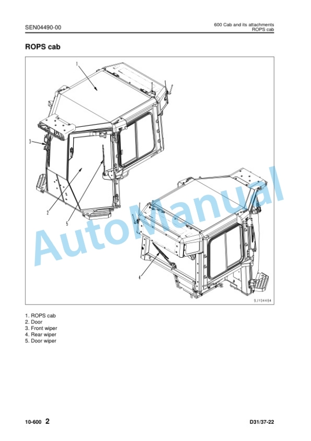 Alternative view of Komatsu D31EX-22, D31PX-22, D37EX-22, D37PX-22 Bull Dozer Shop Manual SEN04343-11