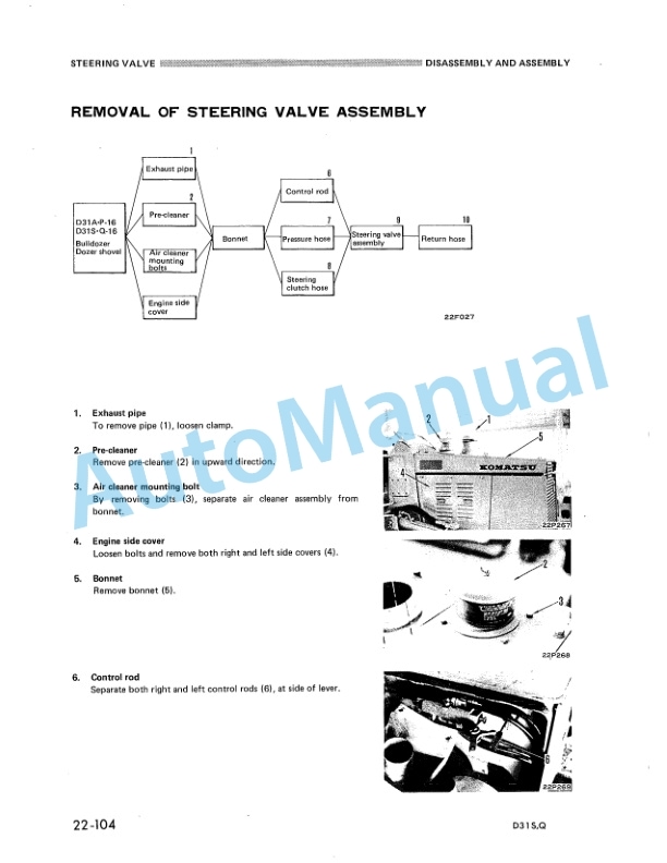 Komatsu D31S-16, D31Q-16 Crawler Dozer Shop Manual SEBM0113B01 4 Komatsu D31S-16, D31Q-16 Crawler Dozer Shop Manual SEBM0113B01-4