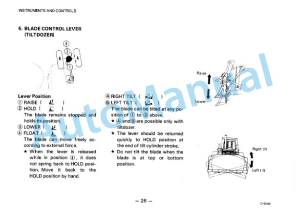 Alternative view of Komatsu D355A-5 Bull Dozer Operation and Maintenance Manual SEAM0195A502