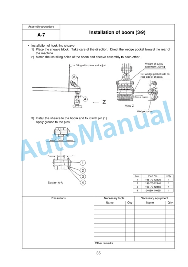 Komatsu D355C-3 Pipe Layer Field Assembly Instruction GEN00024-03 3 Komatsu D355C-3 Pipe Layer Field Assembly Instruction GEN00024-03 - Image 3