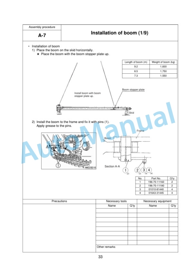 Komatsu D355C-3 Pipe Layer Field Assembly Instruction GEN00127-04 3 Komatsu D355C-3 Pipe Layer Field Assembly Instruction GEN00127-04-3