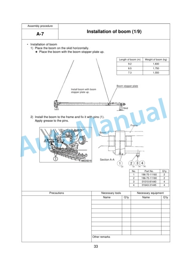 Komatsu D355C-3 PipeLayer Field Assembly Instruction GEN00024-02 3 Komatsu D355C-3 PipeLayer Field Assembly Instruction GEN00024-02 - Image 3