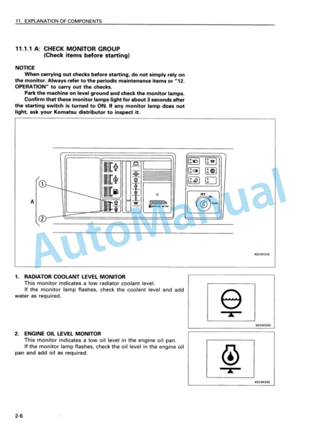 Alternative view of Komatsu D375A-2 Bull Dozer Operation and Maintenance Manual SEAM008300