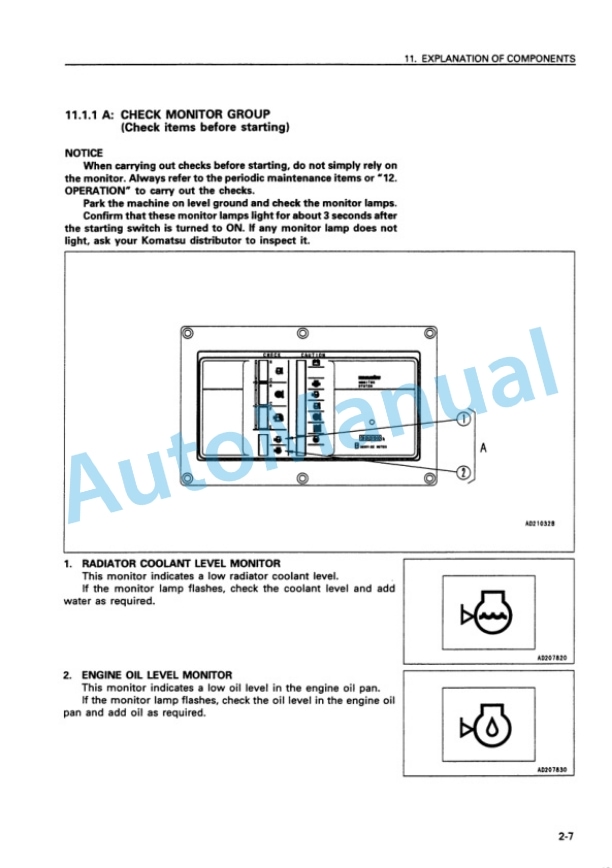 Alternative view of Komatsu D375A-3 Bull Dozer Operation and Maintenance Manual SEAM010803P