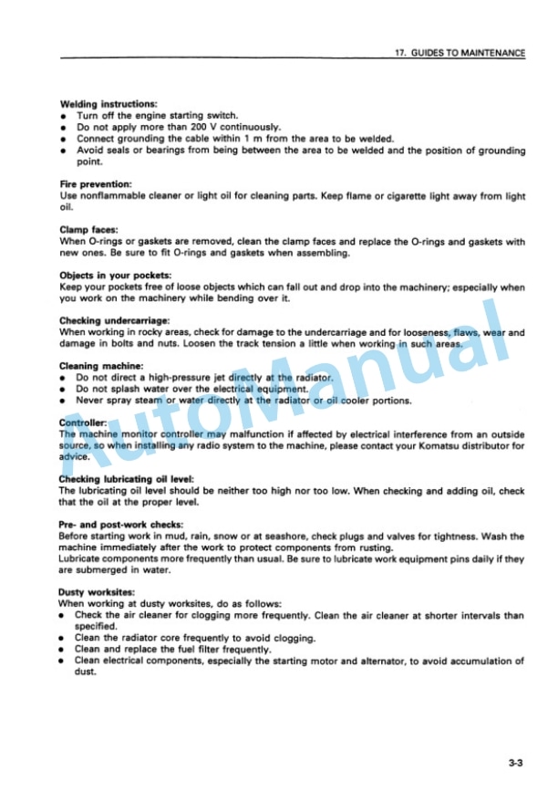 Komatsu D375A-3 Bull Dozer Operation and Maintenance Manual SEAM010803P 4 Komatsu D375A-3 Bull Dozer Operation and Maintenance Manual SEAM010803P - Image 4