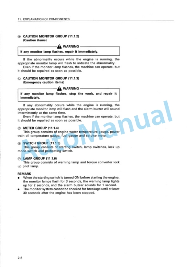 Alternative view of Komatsu D375A-3 Bull Dozer Operation and Maintenance Manual SEAM022602T