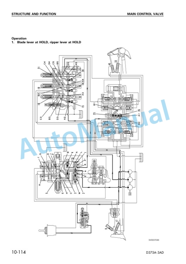 Alternative view of Komatsu D375A-3 Bull Dozer Shop Manual SEBM026600