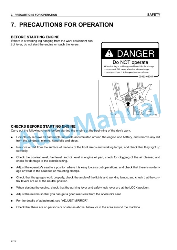 Komatsu D375A-5 Bull Dozer Operation and Maintenance Manual SEAM048900 3 Komatsu D375A-5 Bull Dozer Operation and Maintenance Manual SEAM048900 - Image 3