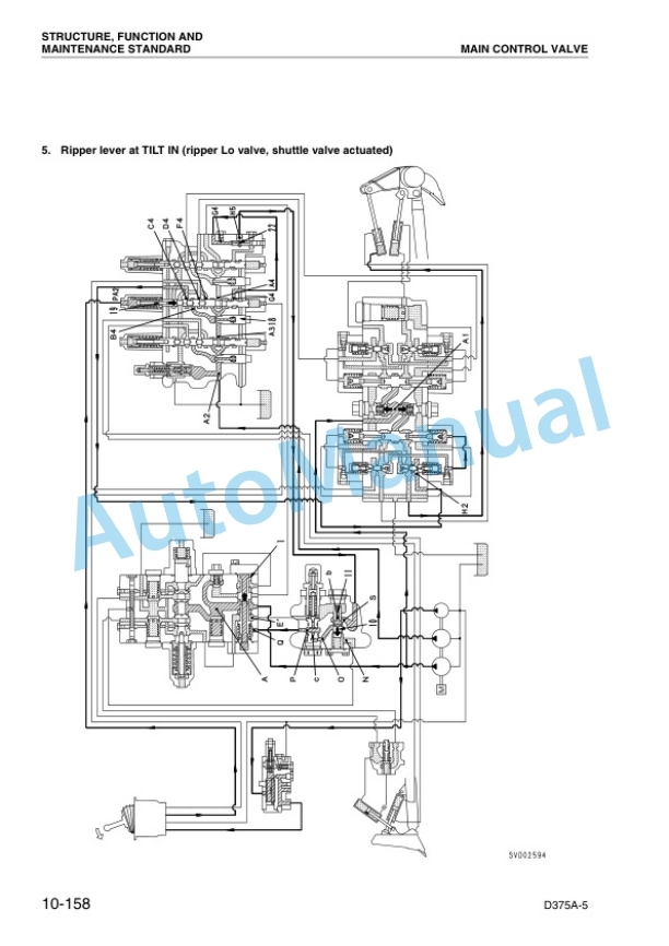 Alternative view of Komatsu D375A-5 Bull Dozer Shop Manual SEBM023509