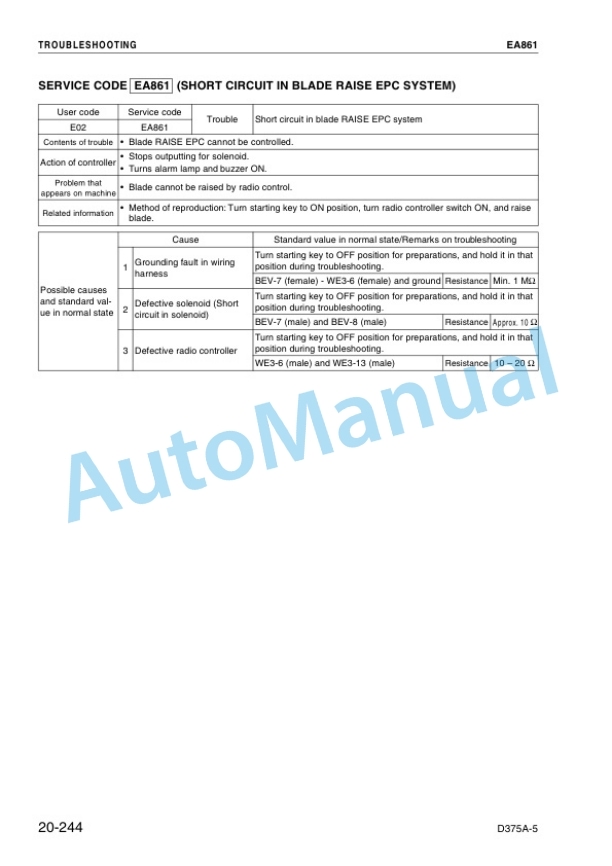 Komatsu D375A-5 Bull Dozer Shop Manual SEBM028900 5 Komatsu D375A-5 Bull Dozer Shop Manual SEBM028900 - Image 5