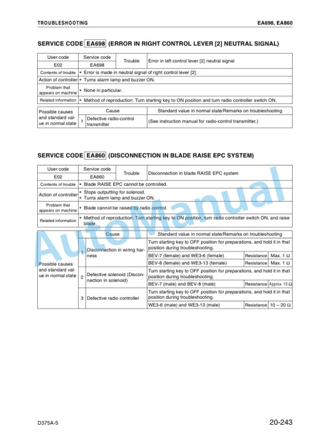 Komatsu D375A-5 Bull Dozer Shop Manual SEBM028901 5 Komatsu D375A-5 Bull Dozer Shop Manual SEBM028901 - Image 5